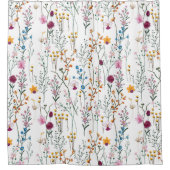 夏の野生の花パターン シャワーカーテン (正面)