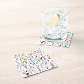 夏の野生の花パターン スクエアペーパーコースター (インサイチュ)