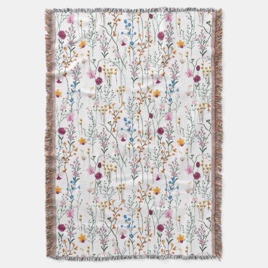 夏の野生の花パターン スローブランケット (正面縦)