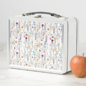 夏の野生の花パターン メタルランチボックス (インサイチュ)