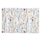 夏の野生の花パターン 枕カバー (裏面-左)