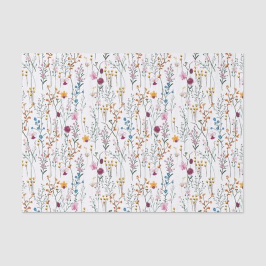 夏の野生の花パターン 薄葉紙 (正面)
