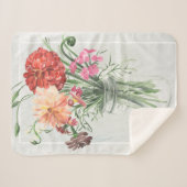 夏の野生の花-ピンク及び赤 シェルパブランケット (正面(横))