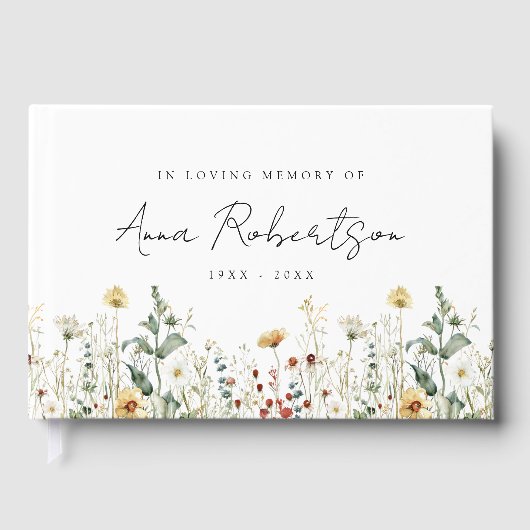 夏の野花畑の愛する思い出の葬儀 ゲストブック (正面)