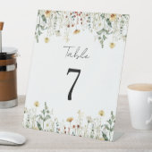 夏の野花結婚畑のテーブル番号 台座サイン (インサイチュ)