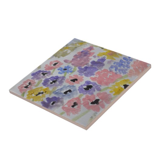 夏の野草の陶瓦 タイル (側面)