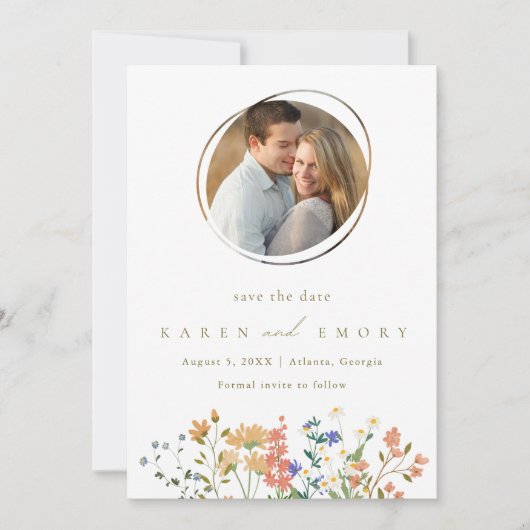 夏の野草写真結婚の写真 セーブザデート (正面)