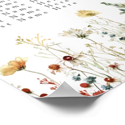 夏の野草場結婚の座席表 ポスター (角)