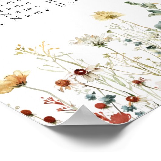 夏の野草場結婚の座席表 ポスター (角)