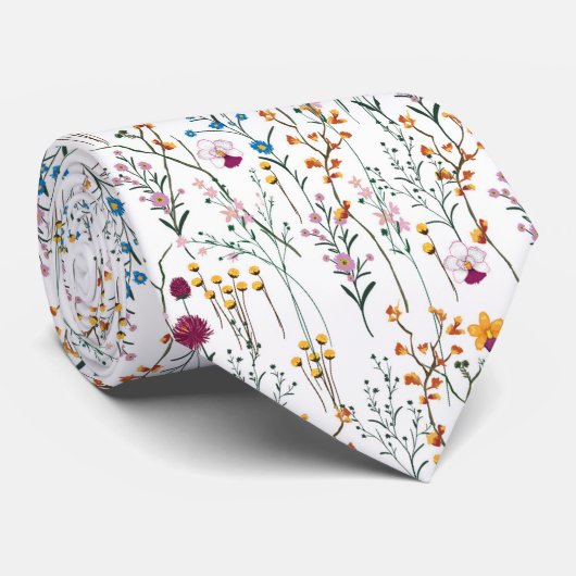 夏の野草模様 ネクタイ (ロール)