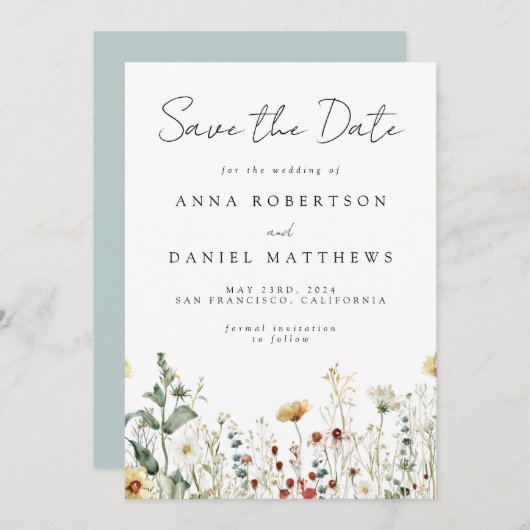 夏の野草畑 セーブザデート (正面/裏面)