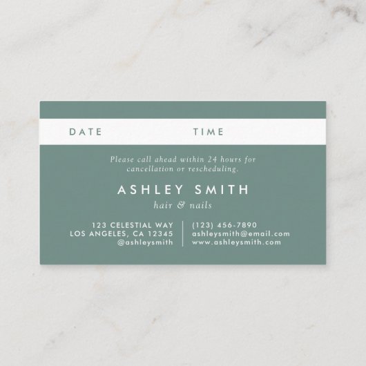 夏の野草畑 予約カード (裏面)