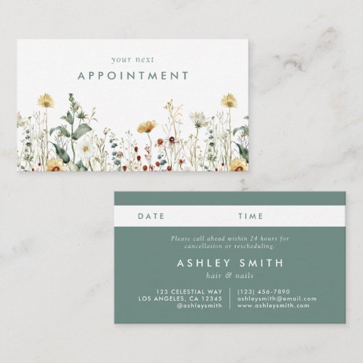 夏の野草畑 予約カード (正面/裏面)