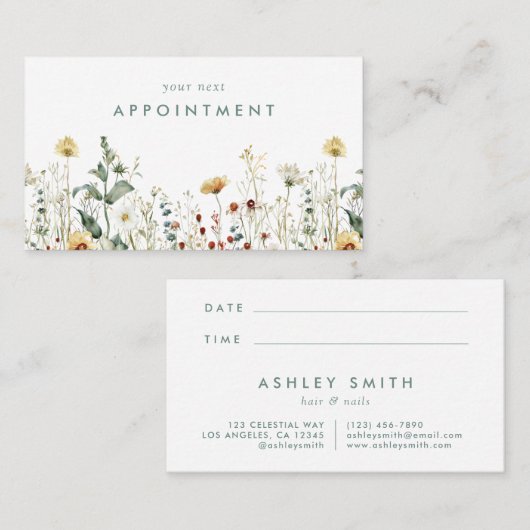 夏の野草畑 予約カード (正面/裏面)