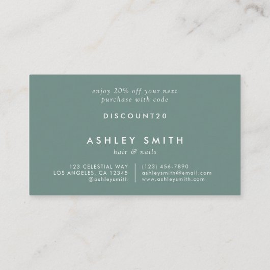 夏の野草畑 割引カード (裏面)