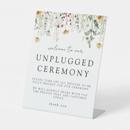 夏の野草野外結婚式 台座サイン (正面)