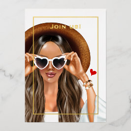 夏の金ゴールドバチェロレッテ 箔招待状