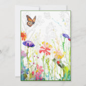 夏の開花と蝶結婚式招待状 招待状 (裏面)