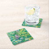 夏の開花ワイルドフラワーズメドーフラワーズアートフローラ スクエアペーパーコースター (インサイチュ)