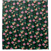 夏の開花明るい熱帯フローラ シャワーカーテン (正面)