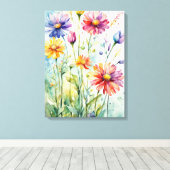夏の開花 – 水彩の喜び キャンバスプリント (インサイチュ (ウッドフロア))