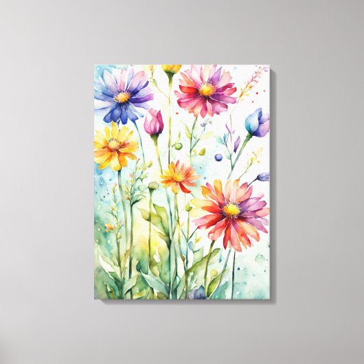 夏の開花 – 水彩の喜び キャンバスプリント (正面)