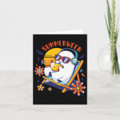 夏の間かわいい不気味夏の幽霊ハロウィンラブ カード (正面)