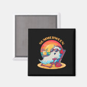 夏の間かわいい不気味夏の幽霊ハロウィンラブ マグネット (正面/裏面)