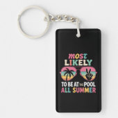 夏の間ずっとプールにいるようだ先生 キーホルダー (正面)