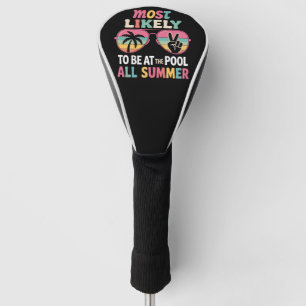 夏の間ずっとプールにいるようだ先生 ゴルフヘッドカバー