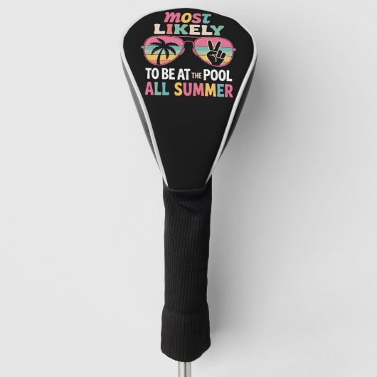 夏の間ずっとプールにいるようだ先生 ゴルフヘッドカバー (正面)