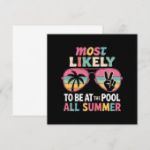 夏の間ずっとプールにいるようだ先生 招待状 (正面/裏面)