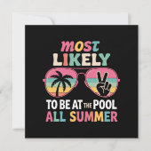 夏の間ずっとプールにいるようだ先生 招待状 (正面)