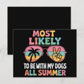 夏の間ずっと愛犬と一緒の先生 ポストカード (正面/裏面)