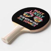 夏の間ずっと愛犬と一緒の先生 卓球ラケット (正面アングル)
