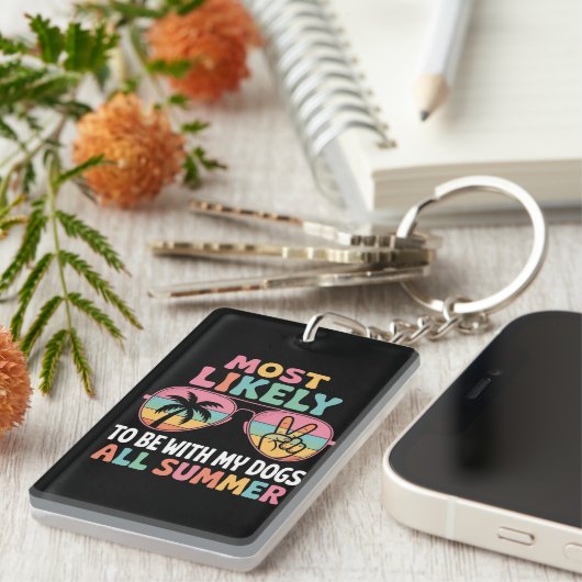 夏の間ずっと犬と一緒にいるかもしれない先生 キーホルダー (正面右)