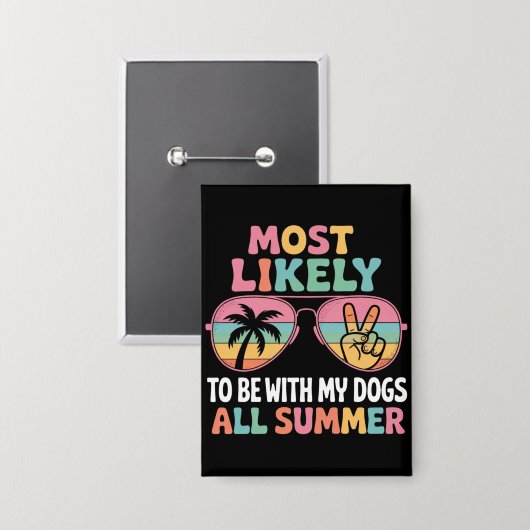 夏の間ずっと犬と一緒にいるかもしれない先生 缶バッジ (正面/裏面)