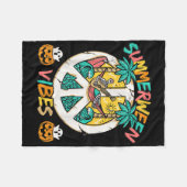 夏の間のスケルトンは蘇と一緒にビーチでリラックス フリースブランケット (正面(横))