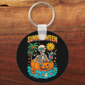 夏の間のスケルトンVibesカボチャのフロインでチリン キーホルダー (正面)