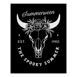 夏の間の不気味なゴシック様式の夏のパーティーテーマブラック ポスター