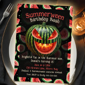 夏の間の誕生日パーティーサマー不気味スイカ 招待状