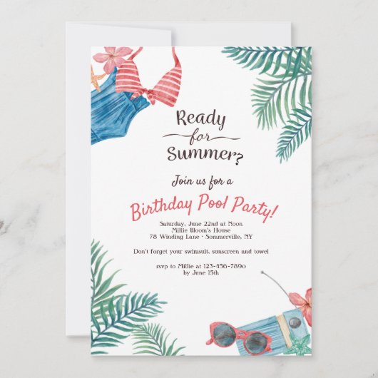 夏の間用意して下さいか。 招待状 (正面)