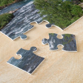 夏の険しい山川の風景 ジグソーパズル (側面)
