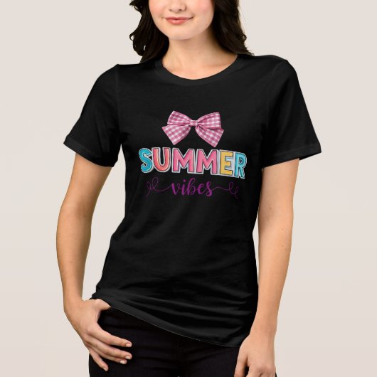 夏の陽気なTシャツ - 明るく楽しいビーチのTシャツ トライブレンドＴシャツ (正面)