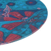 夏の雨のファンタジー花ブルーピンクフローラアート カッティングボード (角)