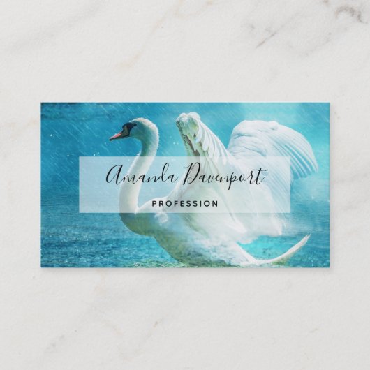 夏の雨の降る白鳥 名刺 (正面)