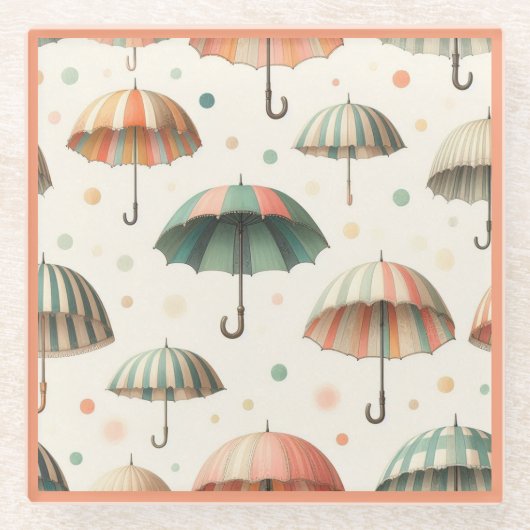 夏の雨 ガラスコースター (正面)