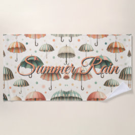 夏の雨 ビーチタオル