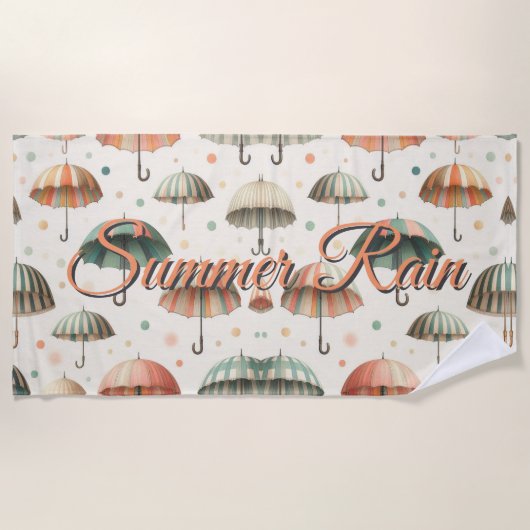 夏の雨 ビーチタオル (正面)