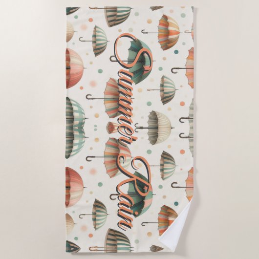 夏の雨 ビーチタオル (正面)